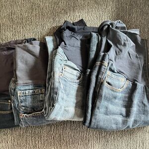 Maternity jeans size medium/8: capri (1), skinny (1), jeans (2). I am 5’10.